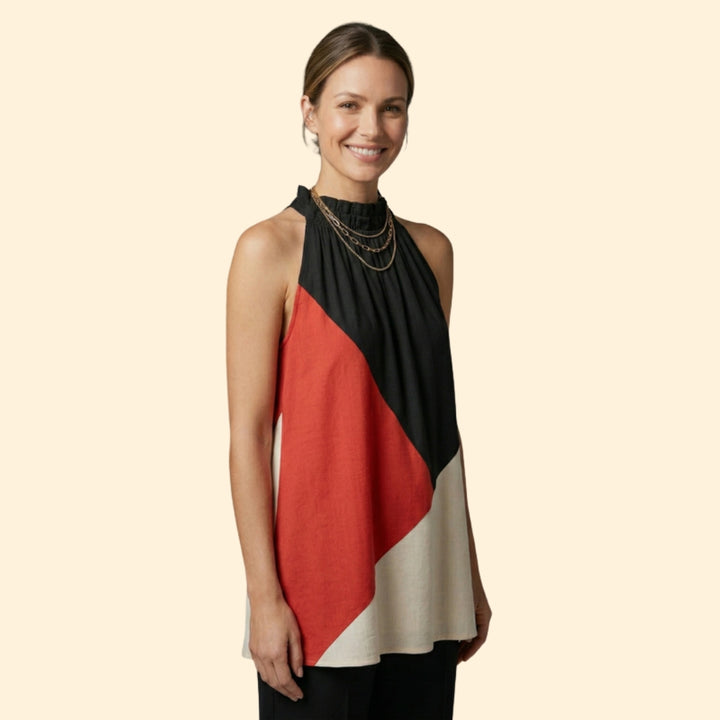 Women's Colorblock Halter Top