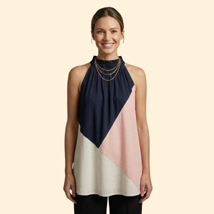 Women's Colorblock Halter Top