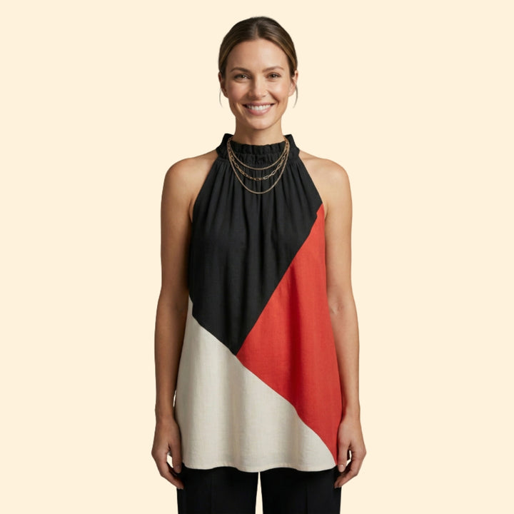 Women's Colorblock Halter Top