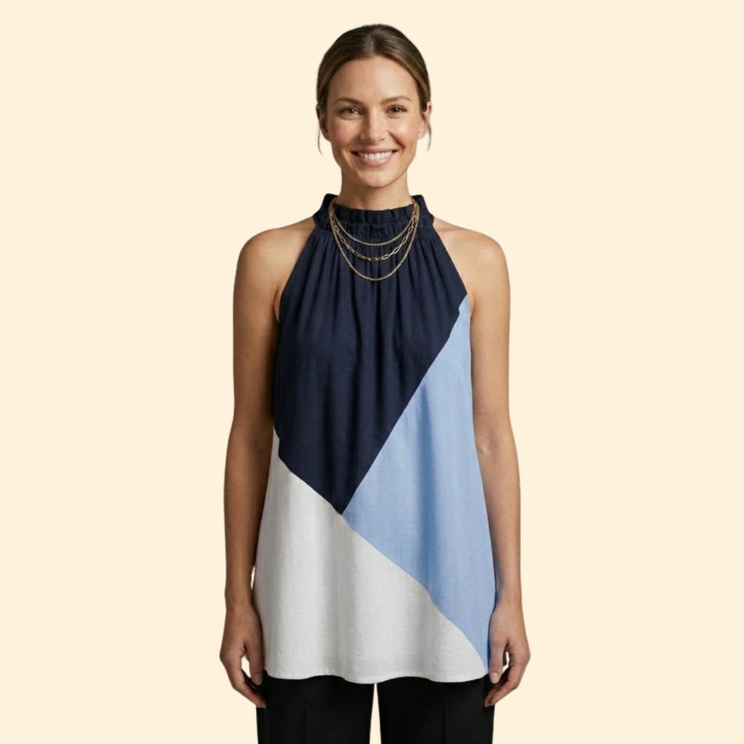 Women's Colorblock Halter Top