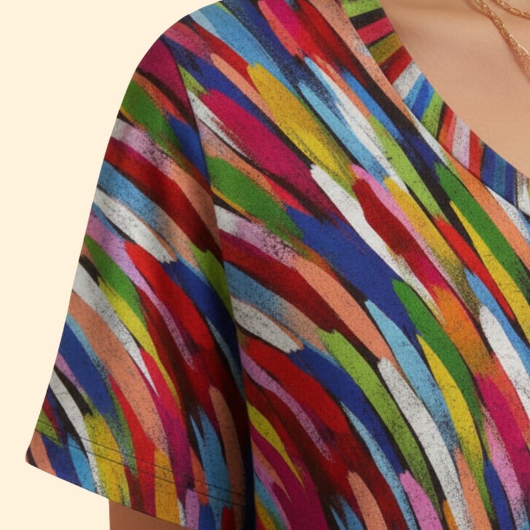 Women's Colorful V-Neck T-Shirt