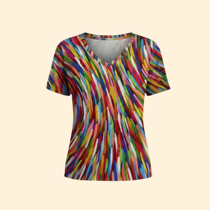 Women's Colorful V-Neck T-Shirt