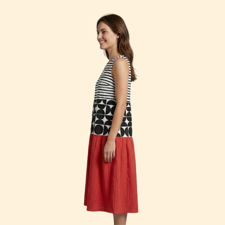 Women's Colourblock Midi Dress