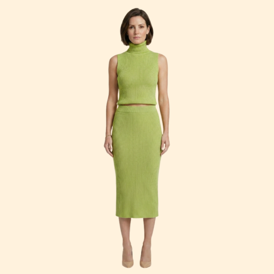 Women's Cozy Knit Top and Skirt