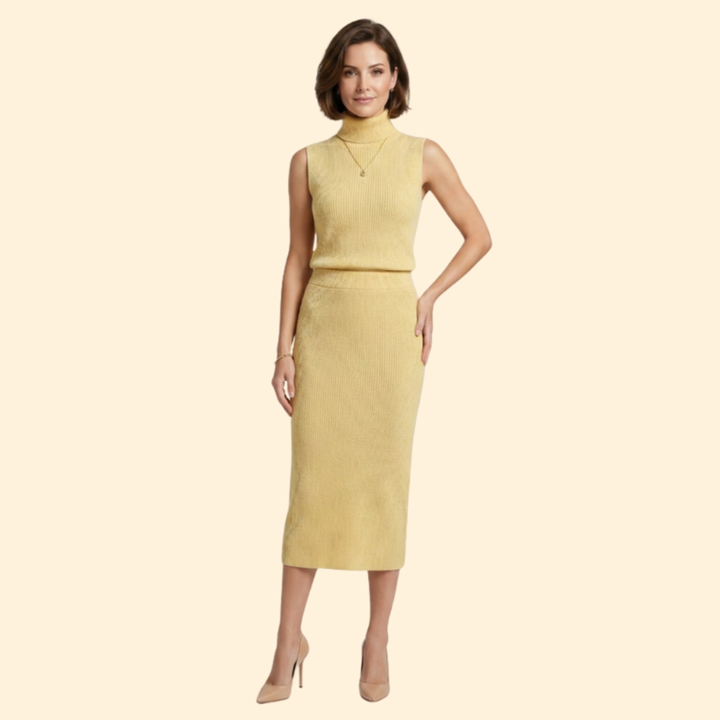 Women's Cozy Knit Top and Skirt