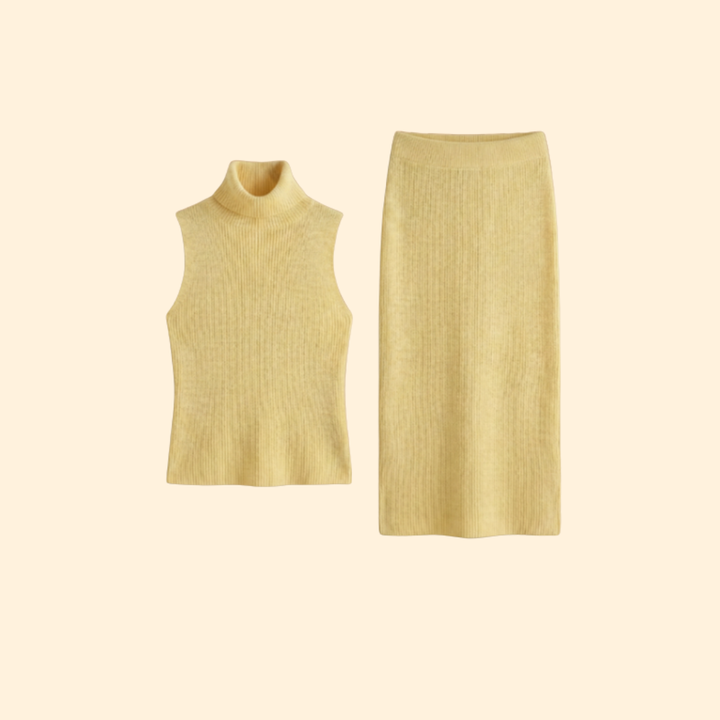 Women's Cozy Knit Top and Skirt