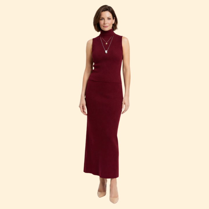 Women's Cozy Knit Top and Skirt