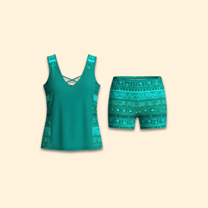 Women's Crisscross Tankini Set