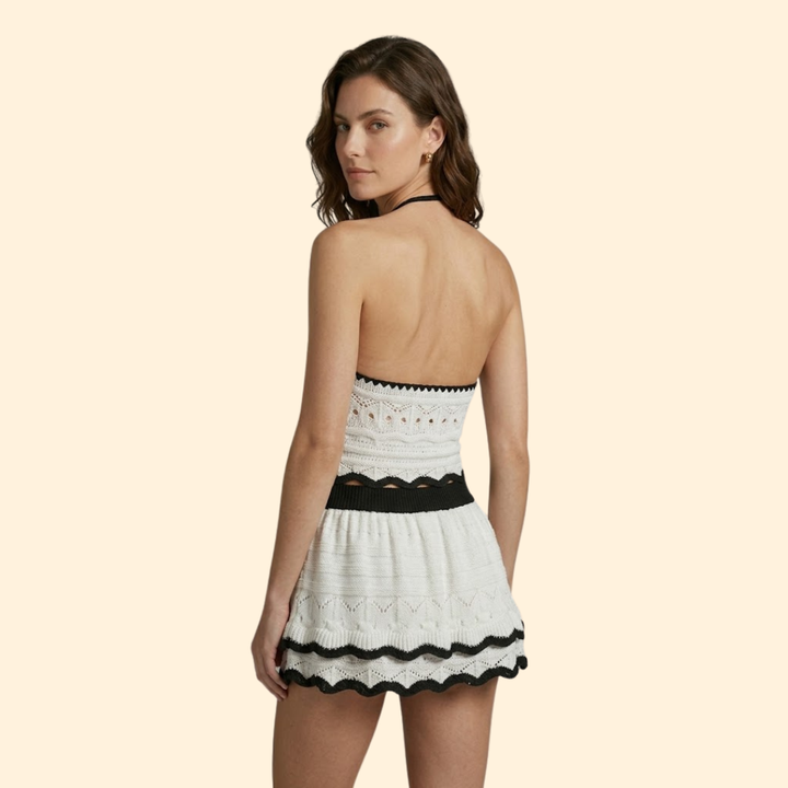 Women’s Crop Top Set with Ruffle Mini Skirt