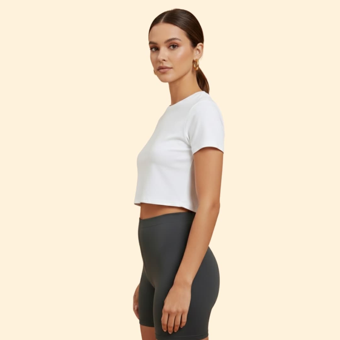 Women's Cropped T-Shirt & Shorts Set