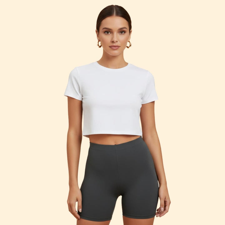 Women's Cropped T-Shirt & Shorts Set