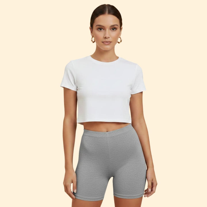 Women's Cropped T-Shirt & Shorts Set