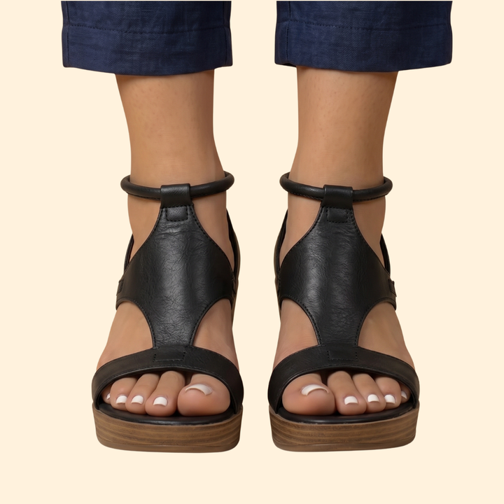 Women's Cushioned T-Strap Sandals