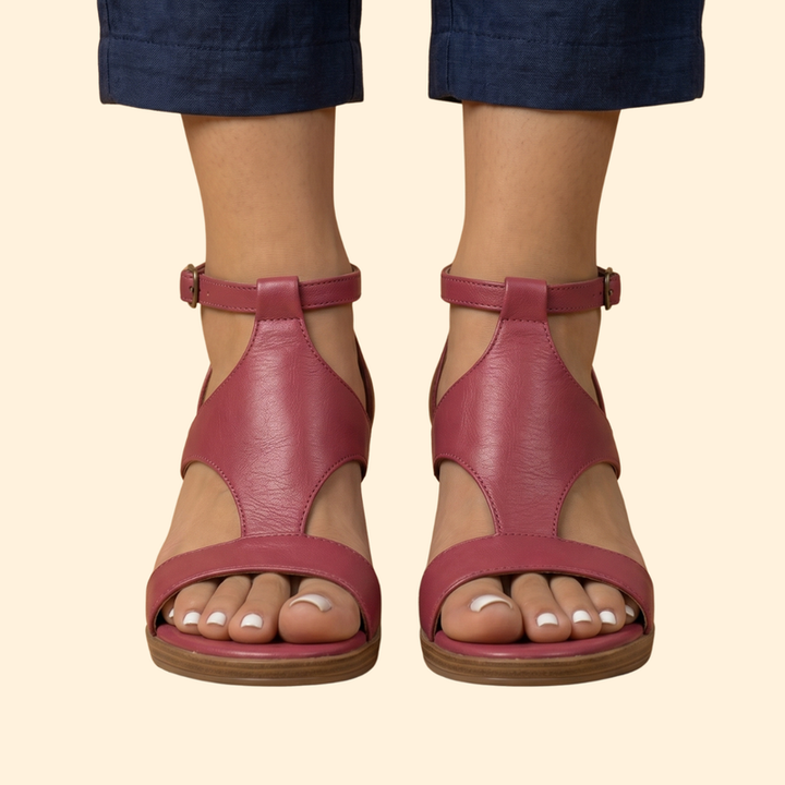 Women's Cushioned T-Strap Sandals
