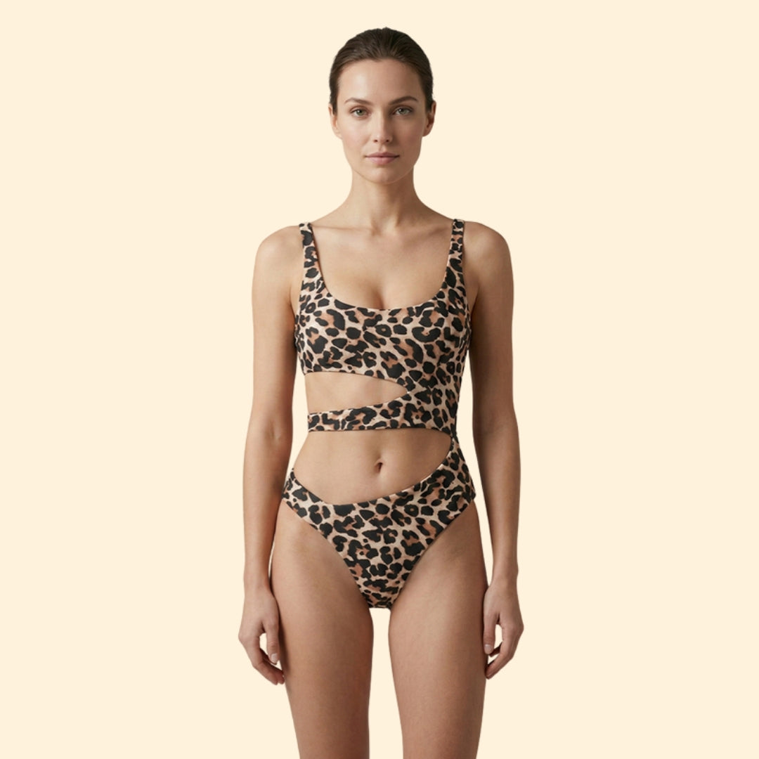 Women's Cut-Out Animal Print Bikini Set