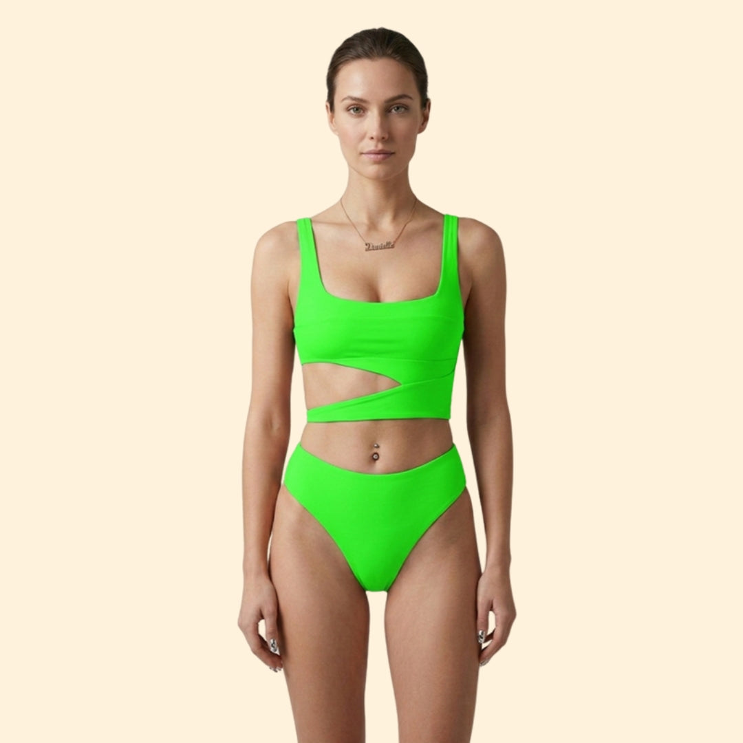 Women's Cut-Out Animal Print Bikini Set
