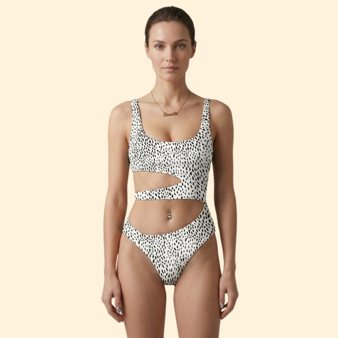 Women's Cut-Out Animal Print Bikini Set