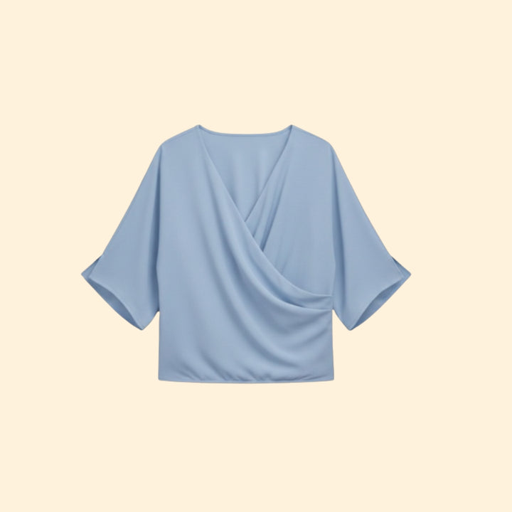 Women's Draped V-Neck Top