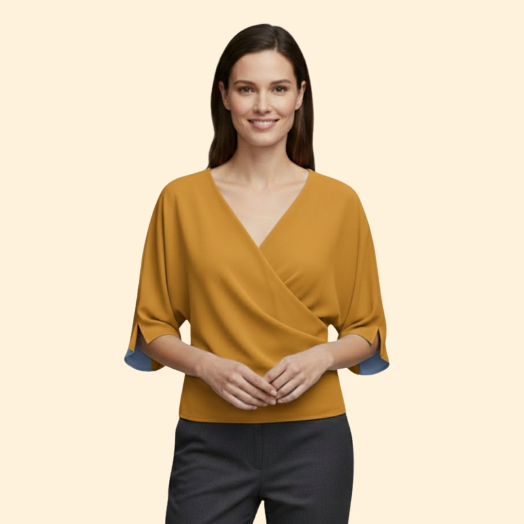 Women's Draped V-Neck Top
