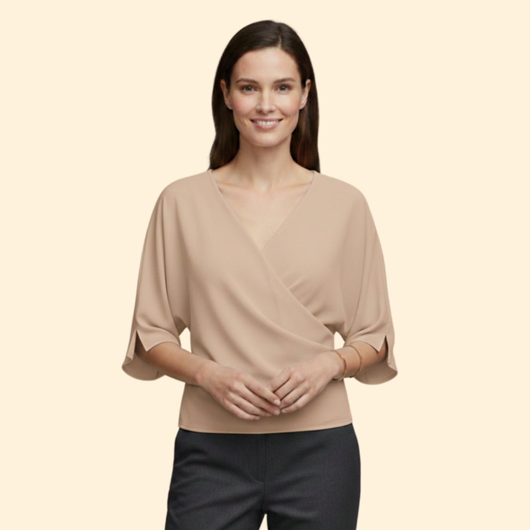 Women's Draped V-Neck Top