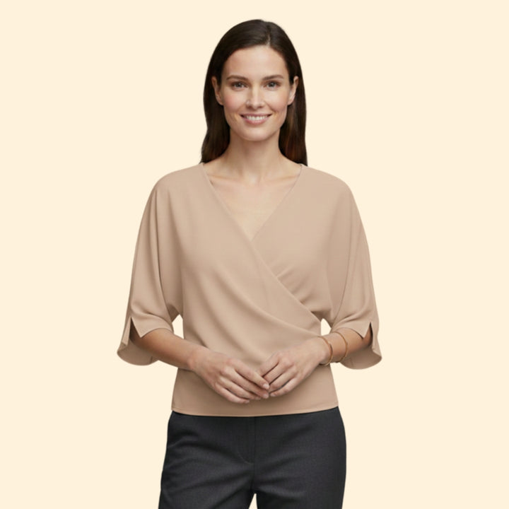 Women's Draped V-Neck Top