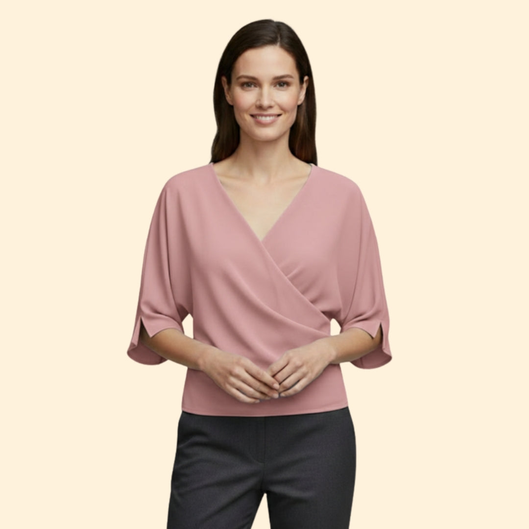 Women's Draped V-Neck Top