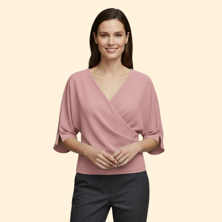 Women's Draped V-Neck Top