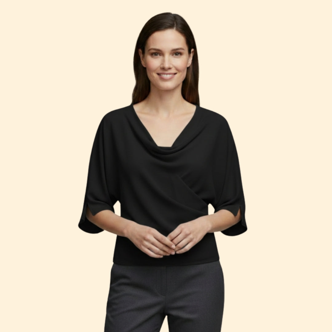 Women's Draped V-Neck Top