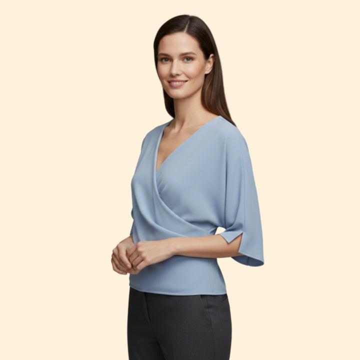 Women's Draped V-Neck Top