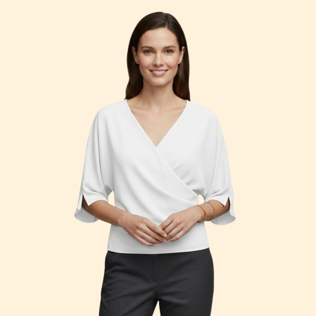 Women's Draped V-Neck Top