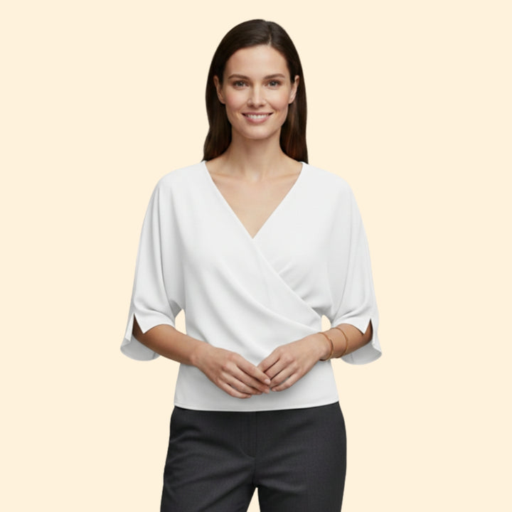 Women's Draped V-Neck Top