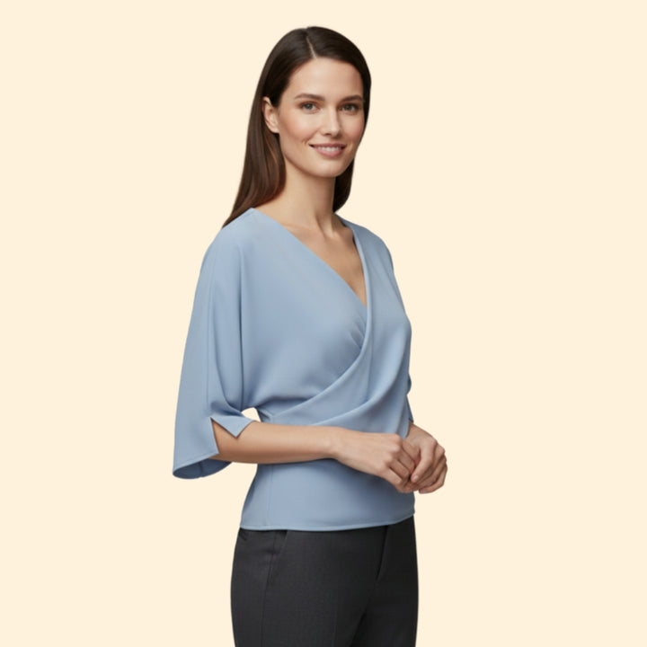 Women's Draped V-Neck Top