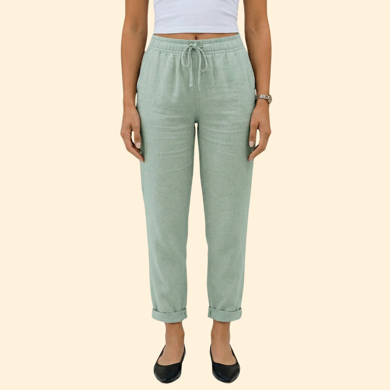 Women's Drawstring Linen Trousers