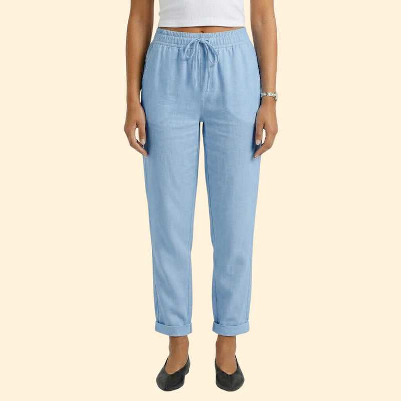 Women's Drawstring Linen Trousers