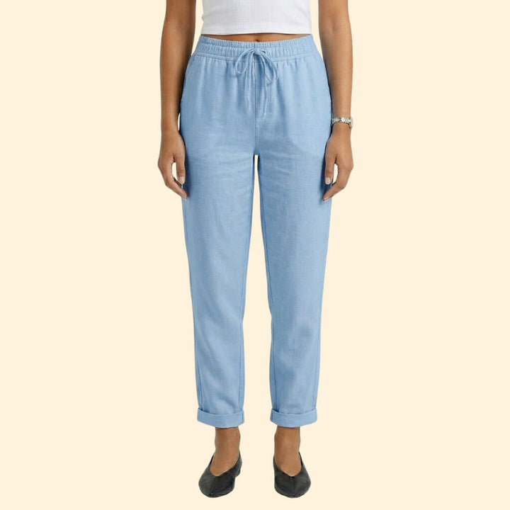 Women's Drawstring Linen Trousers