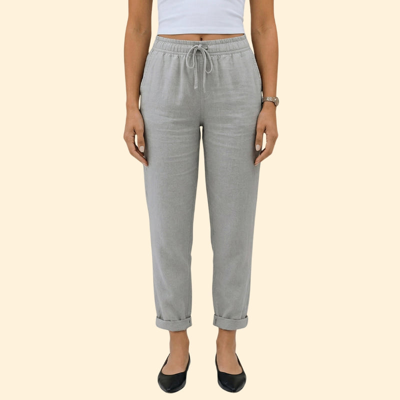 Women's Drawstring Linen Trousers