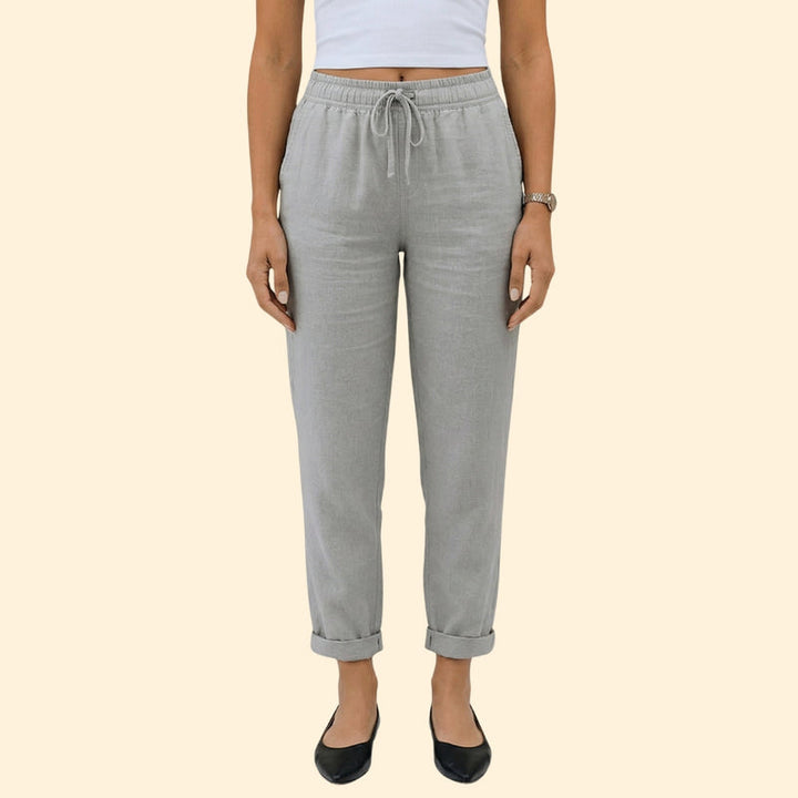 Women's Drawstring Linen Trousers