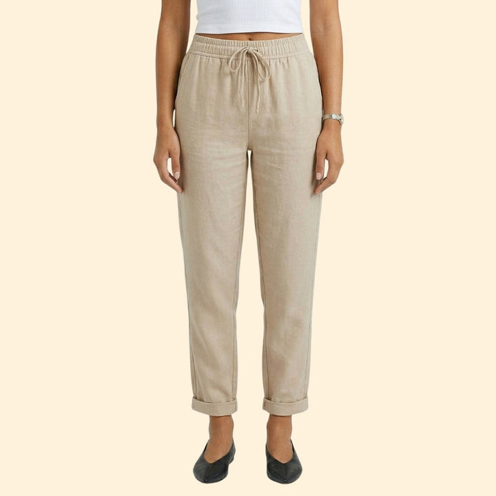 Women's Drawstring Linen Trousers