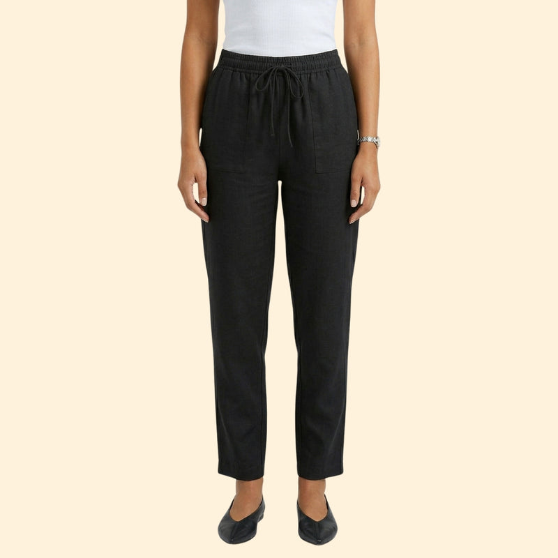 Women's Drawstring Linen Trousers