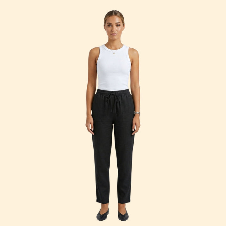 Women's Drawstring Linen Trousers