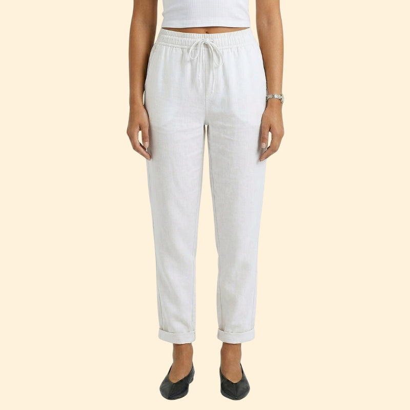 Women's Drawstring Linen Trousers