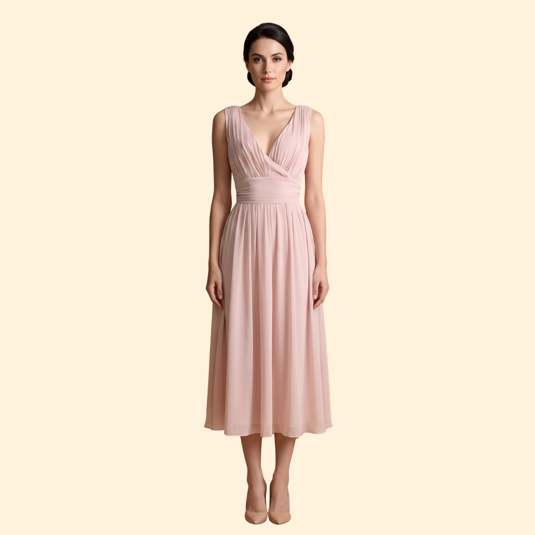 Women’s Elegant A-line V-neck Dress