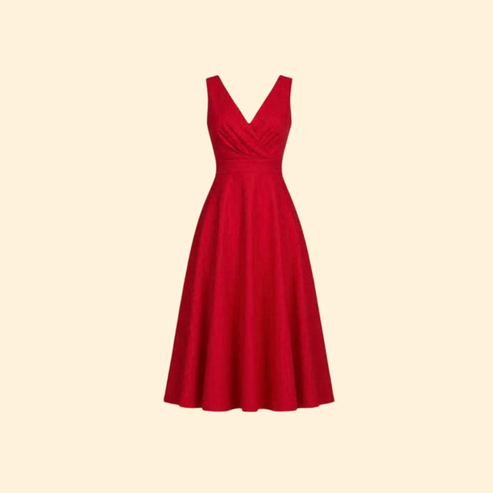 Women’s Elegant A-line V-neck Dress