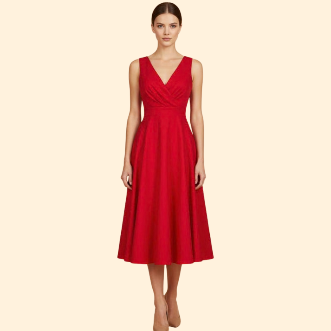 Women’s Elegant A-line V-neck Dress