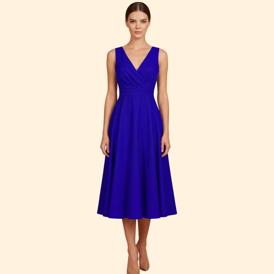 Women’s Elegant A-line V-neck Dress