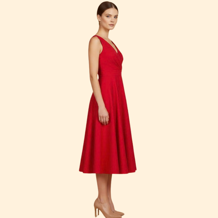 Women’s Elegant A-line V-neck Dress