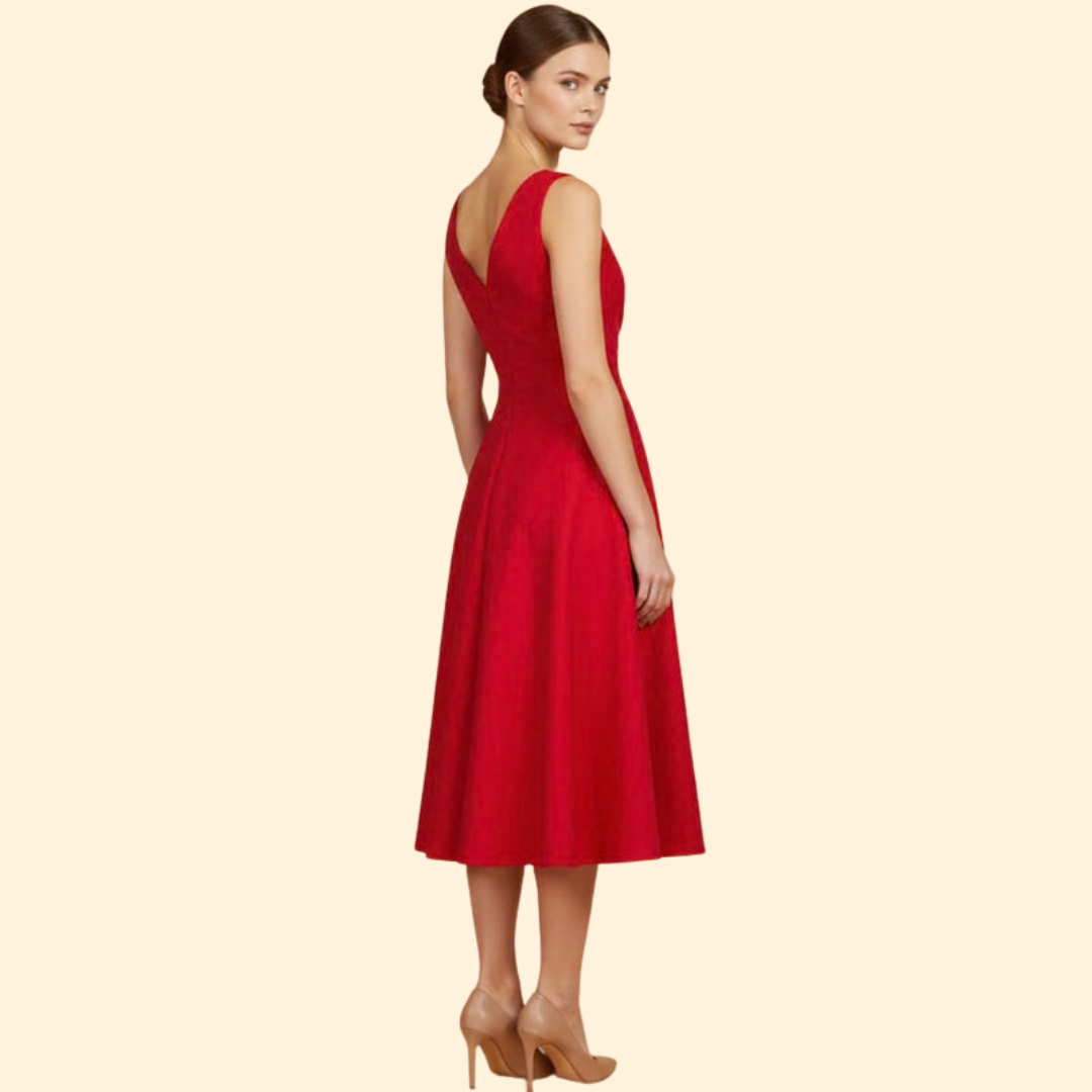 Women’s Elegant A-line V-neck Dress