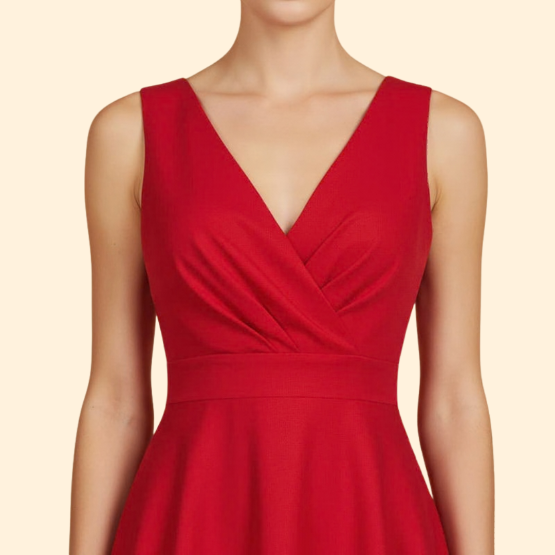 Women’s Elegant A-line V-neck Dress