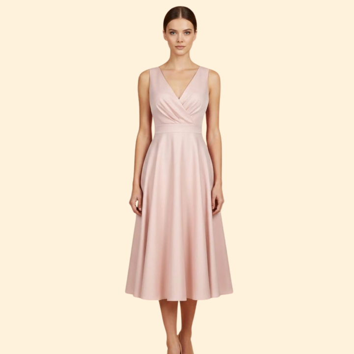 Women’s Elegant A-line V-neck Dress