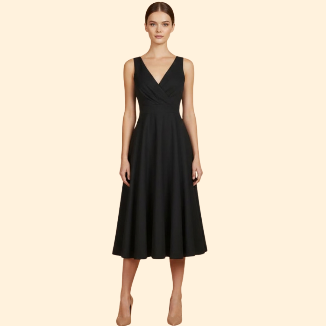 Women’s Elegant A-line V-neck Dress